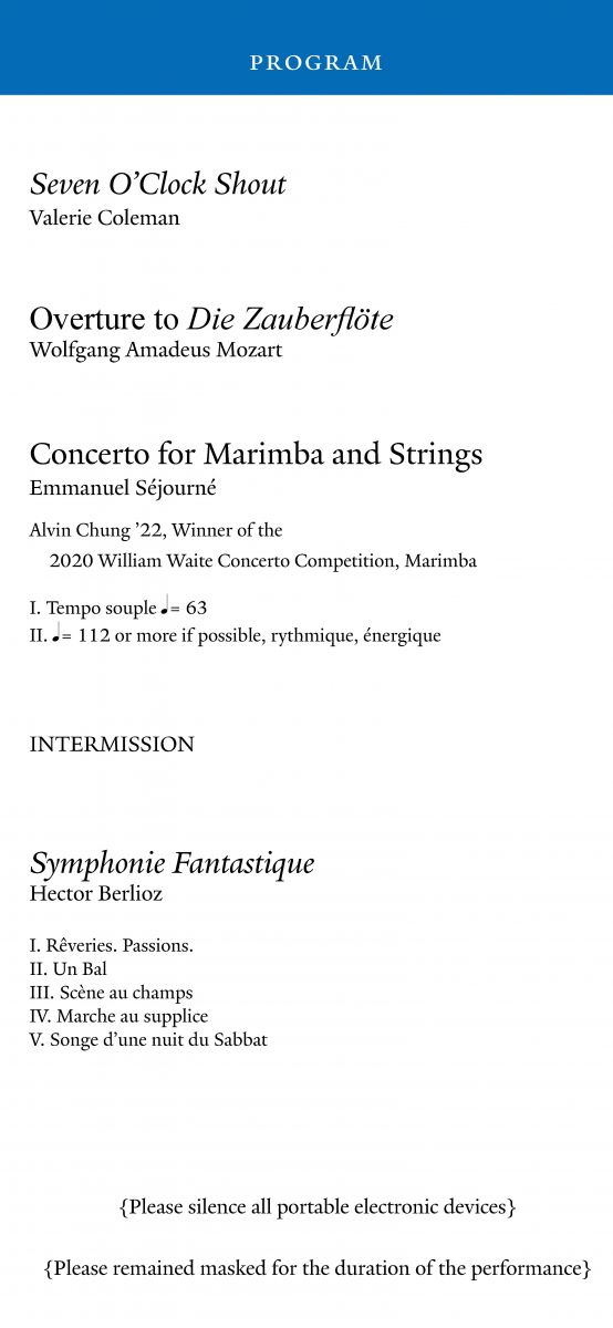 Yale Symphony Concert Program First Page
